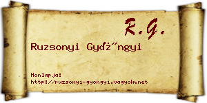 Ruzsonyi Gyöngyi névjegykártya
