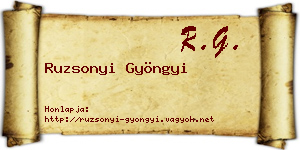 Ruzsonyi Gyöngyi névjegykártya